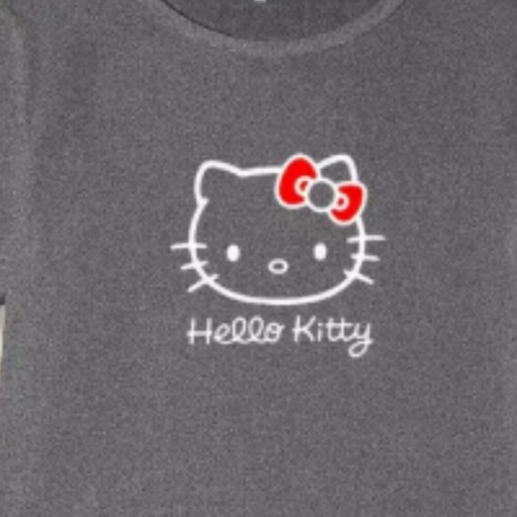 Hello Kitty Pajama Set 3 Piece Grey NWT - Picture 3 of 4